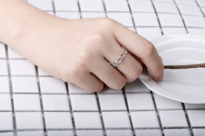 Ring "Hexagram" i 925 Sterling Silverplätering - 2