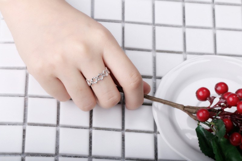 Ring "Hexagram" i 925 Sterling Silverplätering - 4