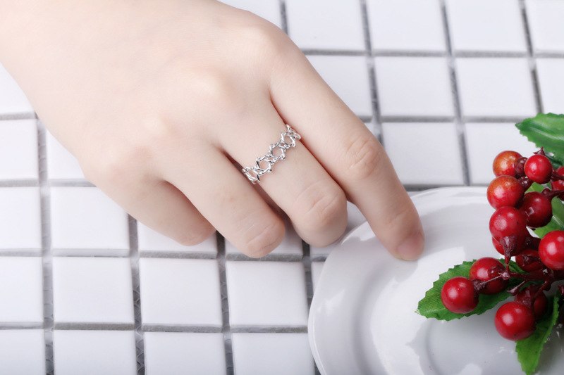 Ring "Hexagram" i 925 Sterling Silverplätering - 5