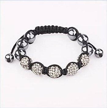 Shamballainspirerat Armband -Vita kristaller