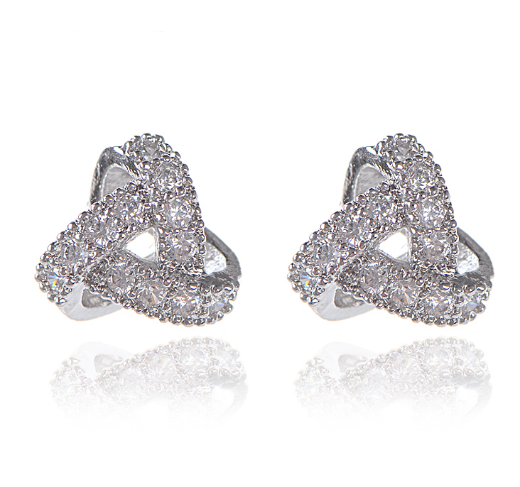 Örhängen "Triangle" med Cubic Zirconia och i Platinumplätering