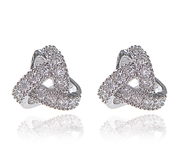 Örhängen "Triangle" med Cubic Zirconia och i Platinumplätering