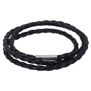 Läderarm- halsband med bajonettlåsning -Svart