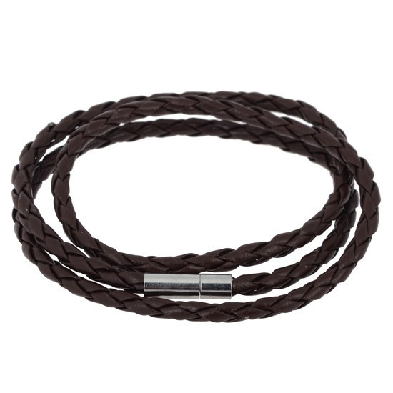 Läderarm- halsband med bajonettlåsning -Brun