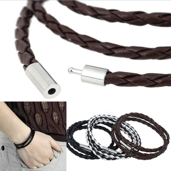 Läderarm- halsband med bajonettlåsning -Brun - 4