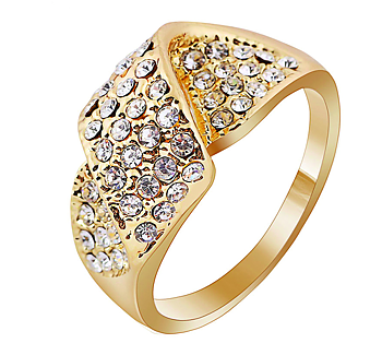 Ring med Cubic Zirconia samt  i 18K Guldplätering