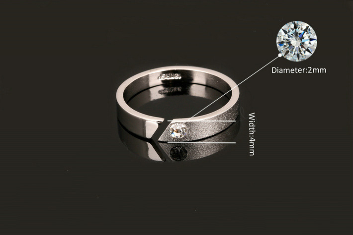 Ring med en sten i Stellux Austrian Crystal och platinumplätering - 3