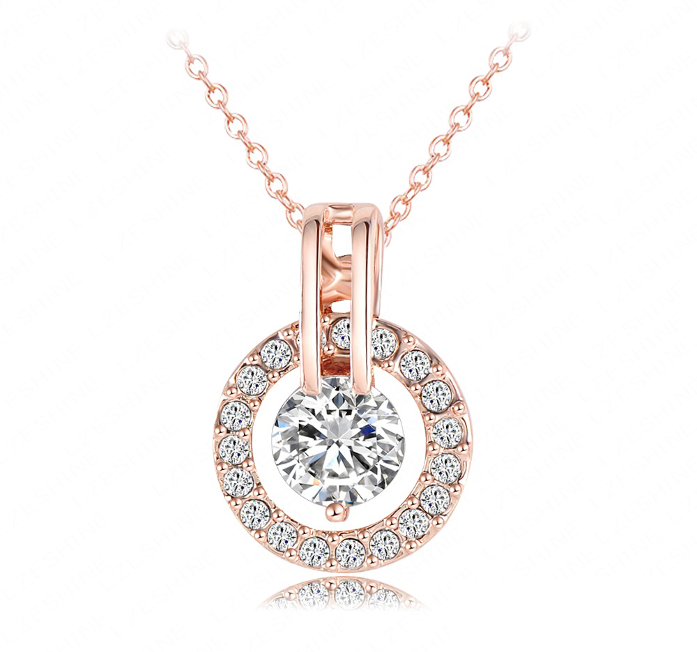 Halsband med Austrian Crystals och i 18 K Roséguldplätering