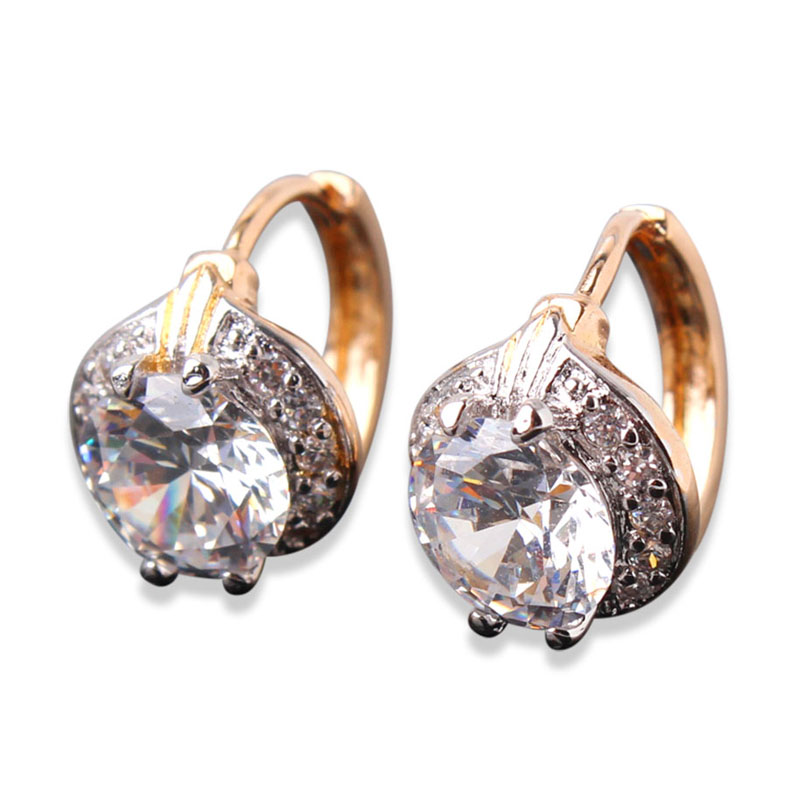 Örhängen med Cubic Zirconia och i 18 K Roséguldplätering - 4