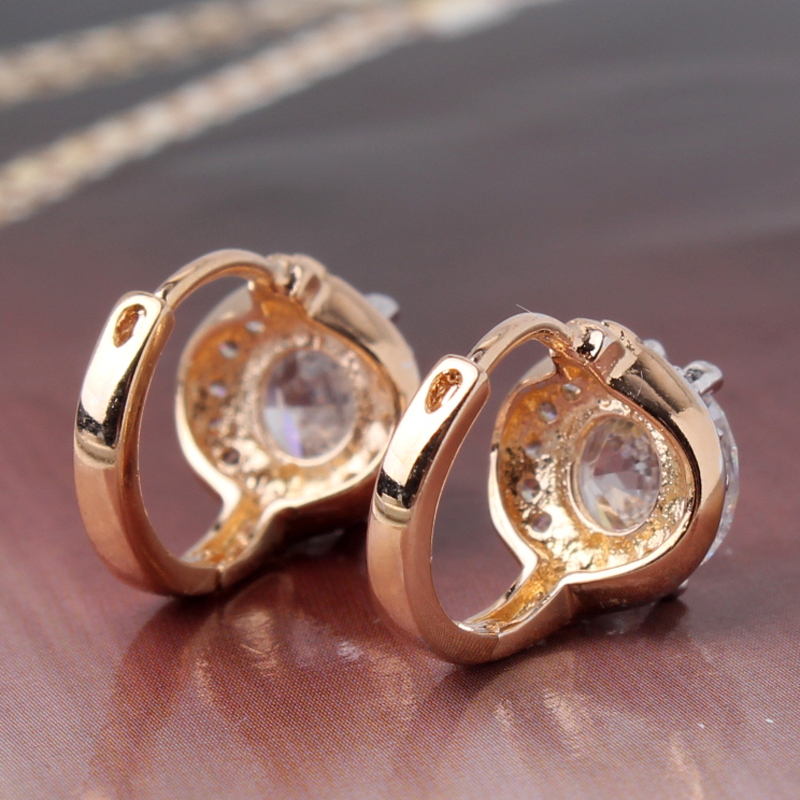 Örhängen med Cubic Zirconia och i 18 K Roséguldplätering - 3