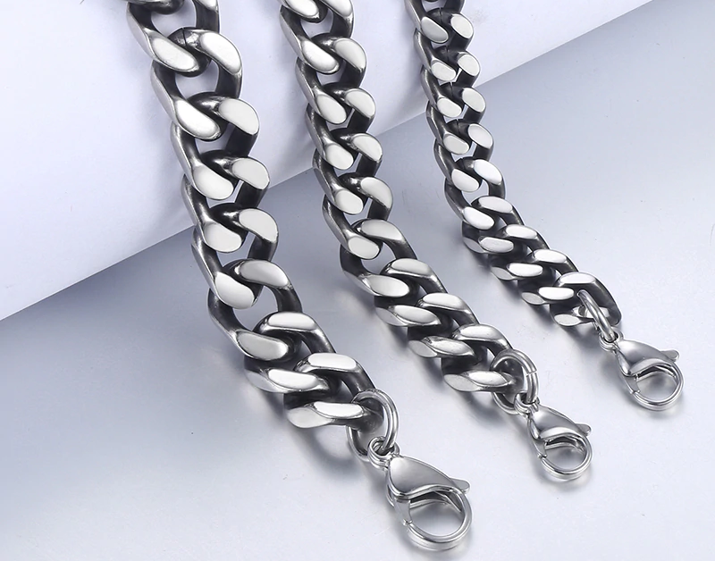 Armband "Cuban" i Rostfritt stål -Gunmetal  8mm - 5