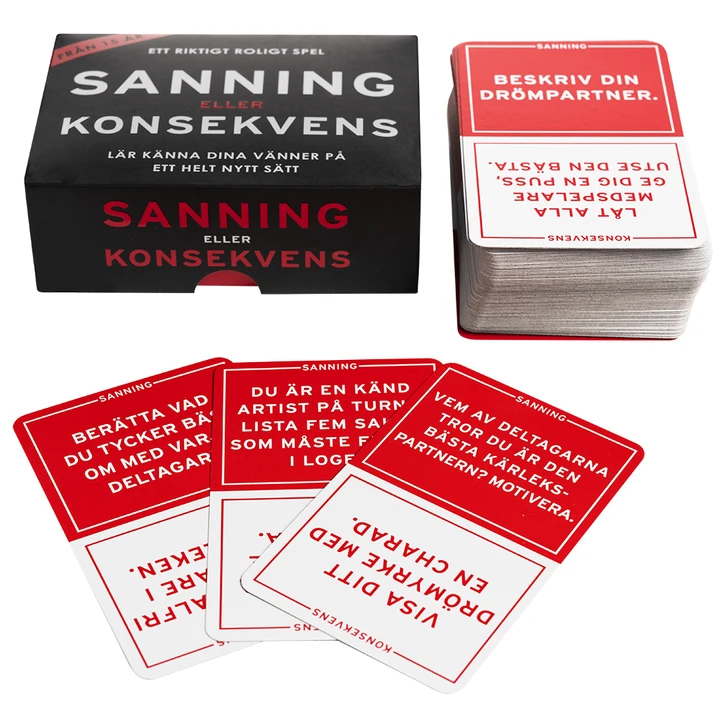 Sanning eller Konsekvens -Spel i liten bekväm ask - 2