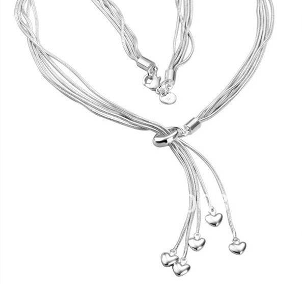 Halsband "Hearts" i 925 Sterling Silverplätering