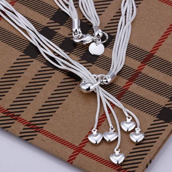 Halsband "Hearts" i 925 Sterling Silverplätering - 2