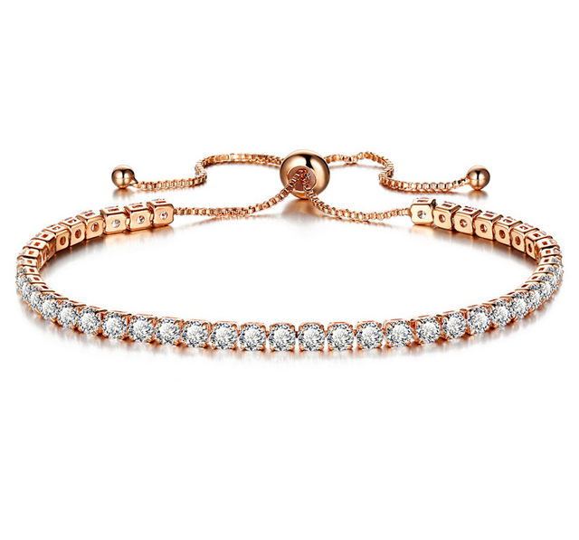 Armband med Cubic Zirconia och i 18K Roséguldplätering 