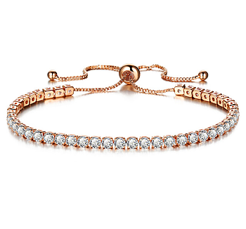 Armband med Cubic Zirconia och i 18K Roséguldplätering 