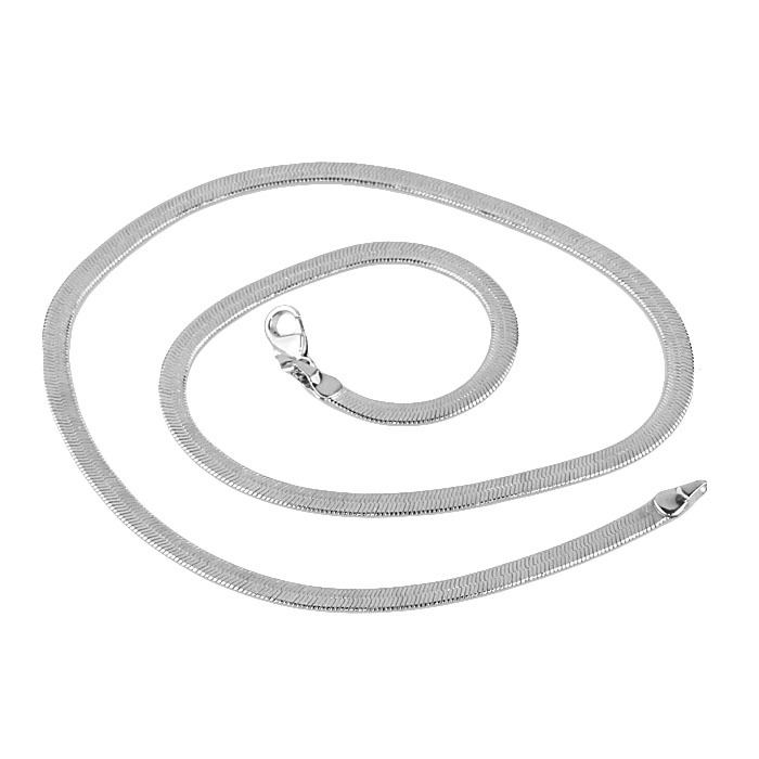 Halskedja "Snake" i 925 Sterling Silverplätering 4mm - 6