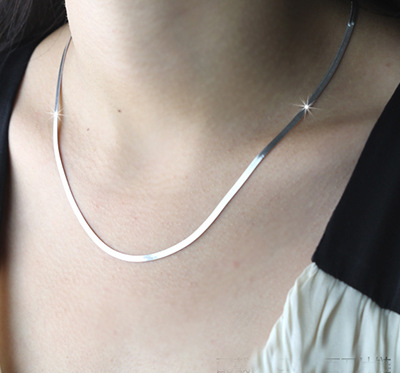 Halskedja "Snake" i 925 Sterling Silverplätering 4mm - 2