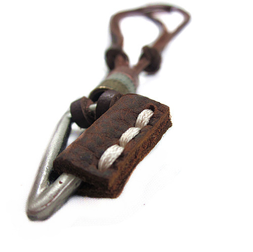 Halsband "Triangle" med läderrem - 4