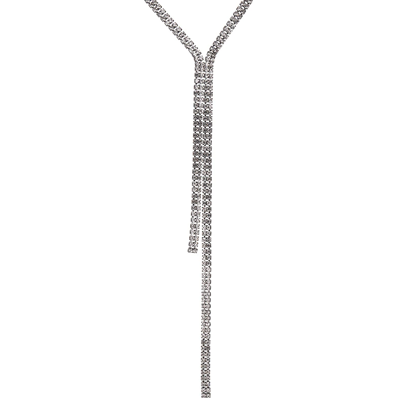 Halsband "Rhinestone Tassel" med strasskristaller och i 925 Sterling Silverplätering - 6