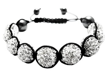 Shamballainspirerat Armband -Vita kristaller