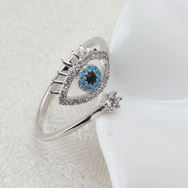 Ring "Evil Eye" med Cubic Zirconia i 925 Sterlig Silverplätering - 2