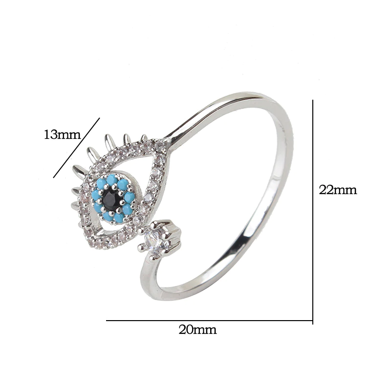 Ring "Evil Eye" med Cubic Zirconia i 925 Sterlig Silverplätering - 5