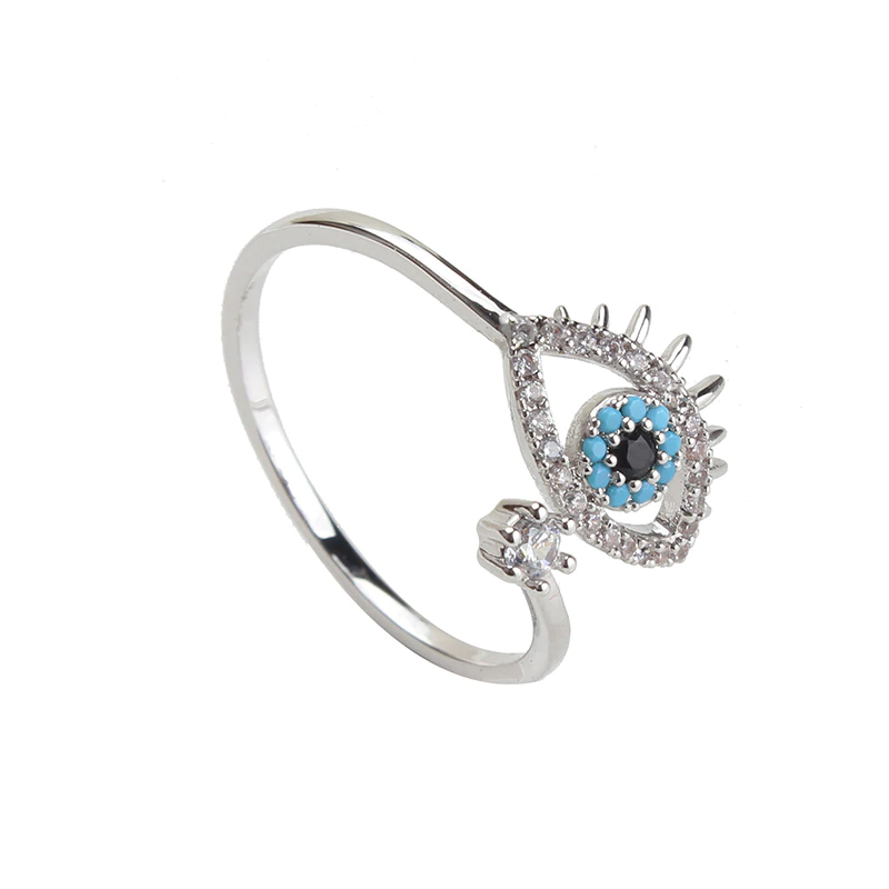 Ring "Evil Eye" med Cubic Zirconia i 925 Sterlig Silverplätering - 3
