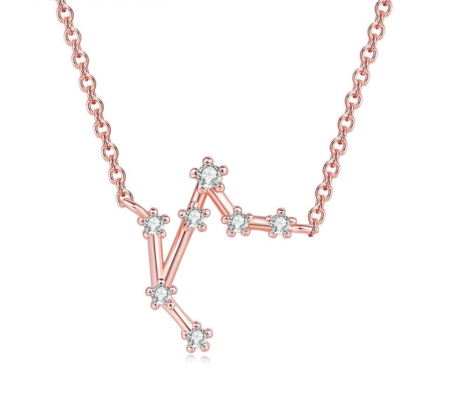 Halsband "Constellation" med Ditt Stjärntecken i Cubic Zirconia och 18K Roséguldplätering - 14