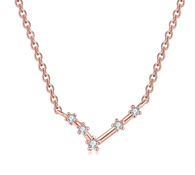 Halsband "Constellation" med Ditt Stjärntecken i Cubic Zirconia och 18K Roséguldplätering - 8