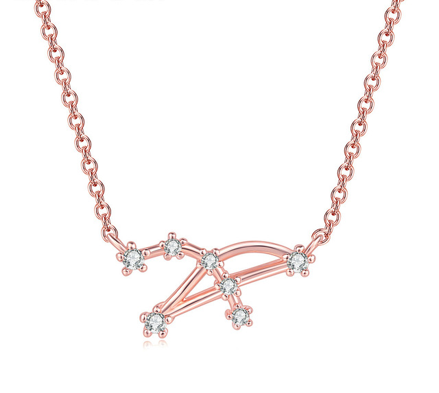 Halsband "Constellation" med Ditt Stjärntecken i Cubic Zirconia och 18K Roséguldplätering - 12