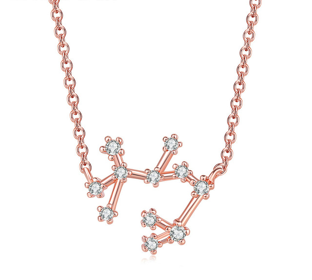 Halsband "Constellation" med Ditt Stjärntecken i Cubic Zirconia och 18K Roséguldplätering - 16
