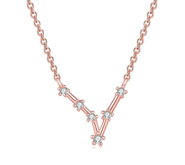 Halsband "Constellation" med Ditt Stjärntecken i Cubic Zirconia och 18K Roséguldplätering - 7