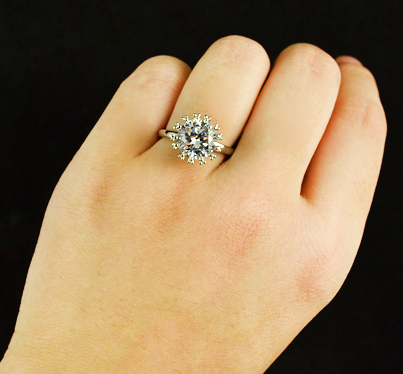 Ring "Star" med 2.75ct Cubic Zirconia Solitaire och Platinumplätering - 2