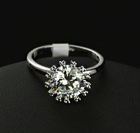 Ring "Star" med 2.75ct Cubic Zirconia Solitaire och Platinumplätering - 4