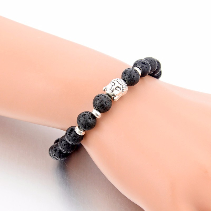 Armband "Buddha" -Svart Lava - 3