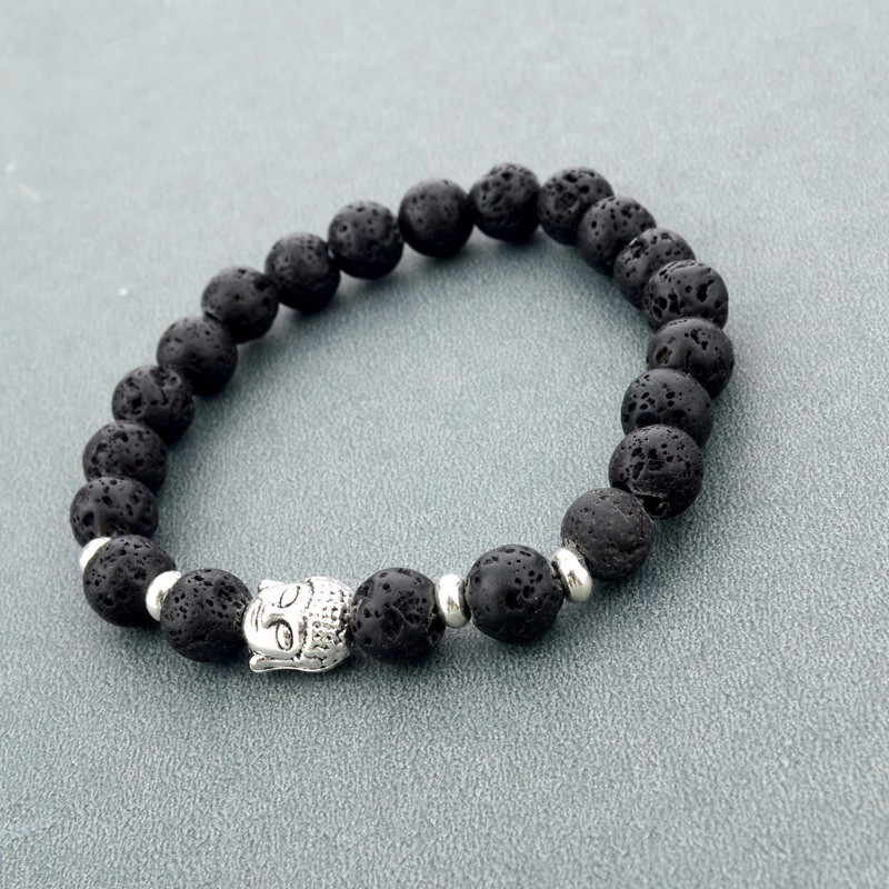 Armband "Buddha" -Svart Lava - 2