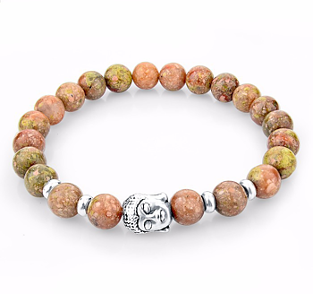 Armband "Buddha" -Ljusröd
