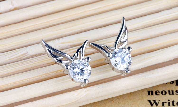 Örhängen "Wings" med Cubic Zirconia och i 925 Silverplätering - 5