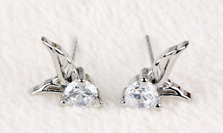 Örhängen "Wings" med Cubic Zirconia och i 925 Silverplätering - 8