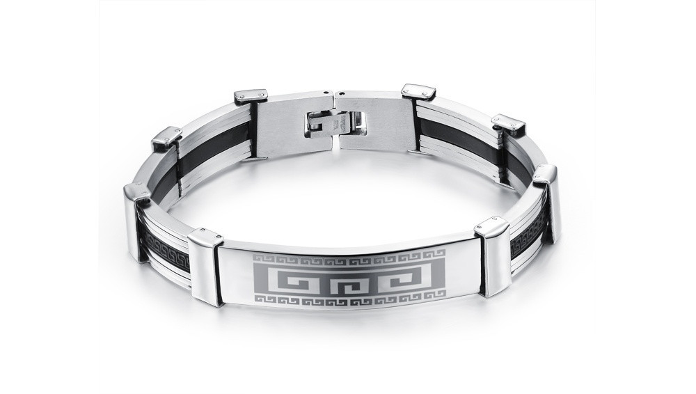 Armband i rostfritt stål och Silikon - 10
