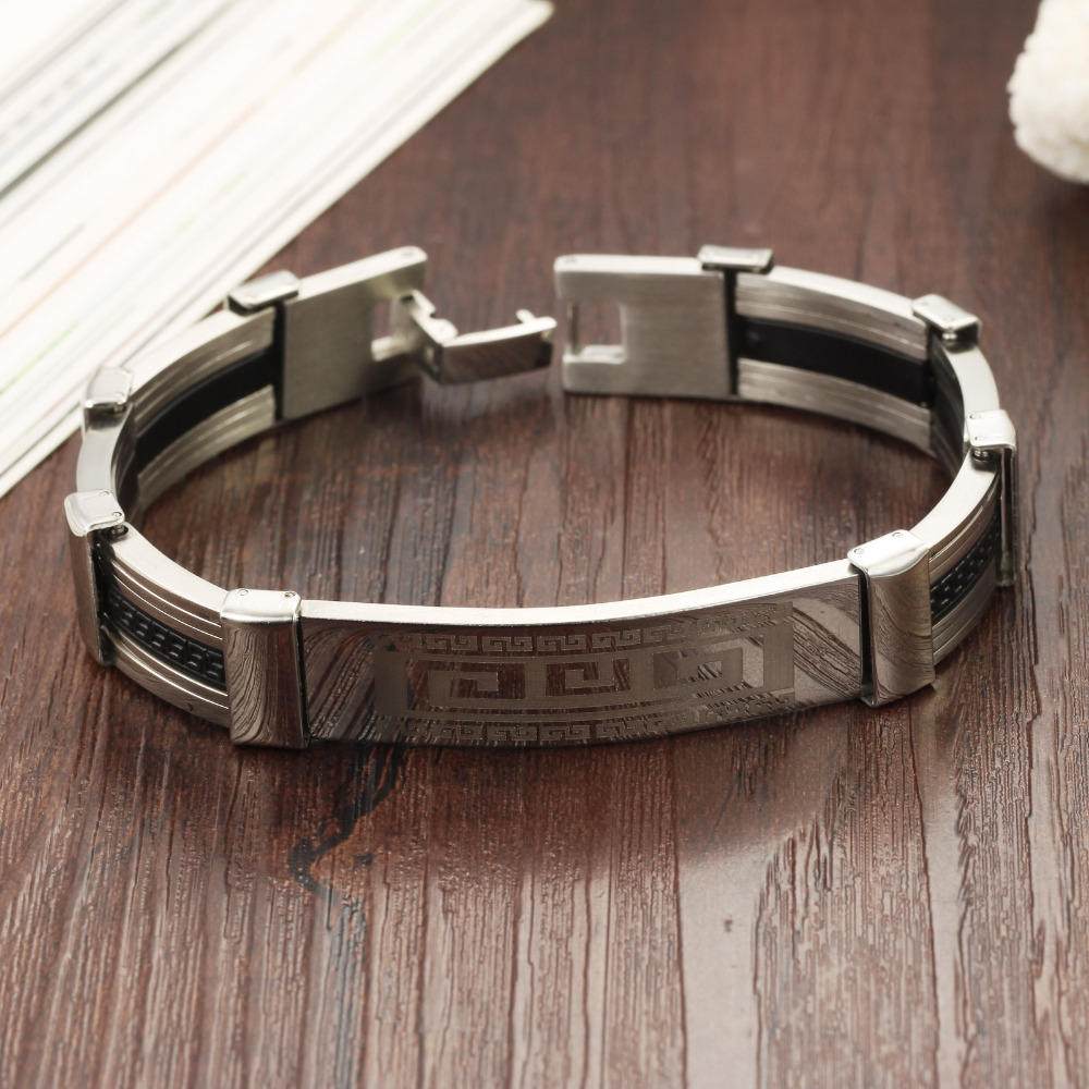 Armband i rostfritt stål och Silikon - 2