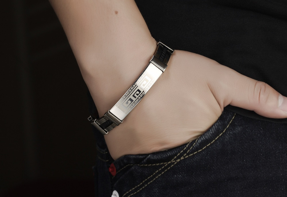Armband i rostfritt stål och Silikon - 9