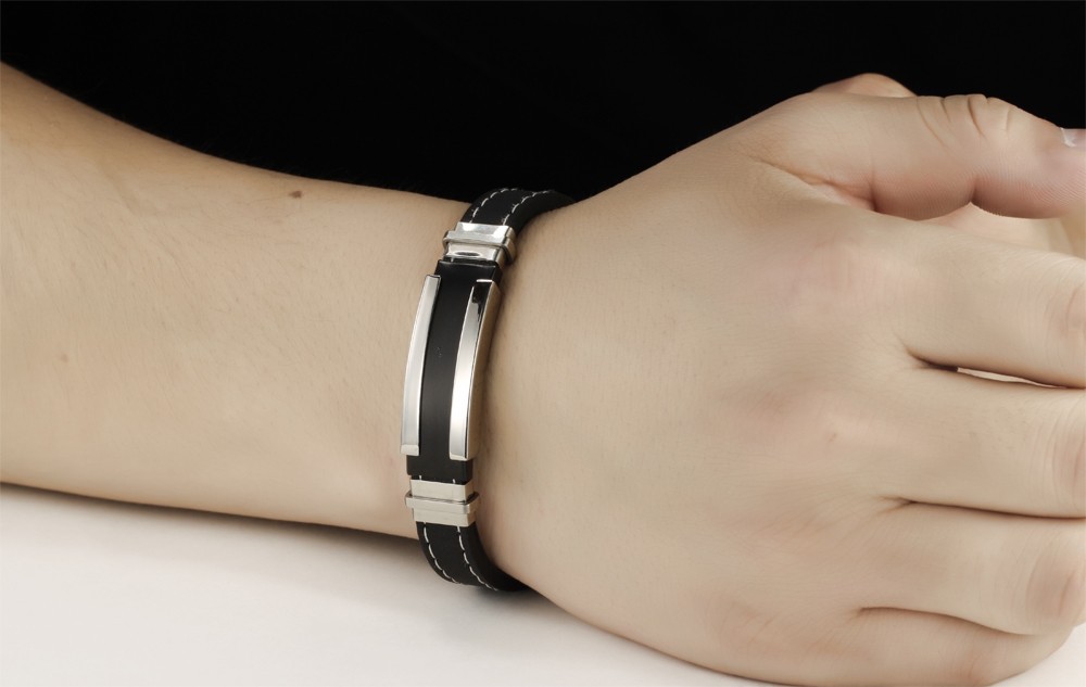 Armband i Silikon och Rostfritt stål - 8