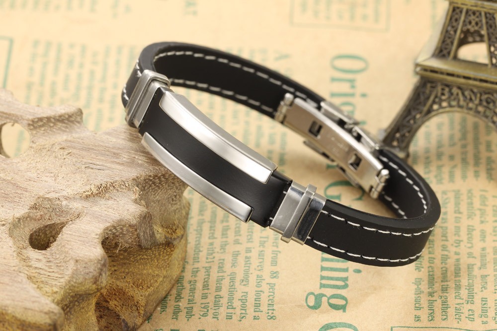 Armband i Silikon och Rostfritt stål - 4