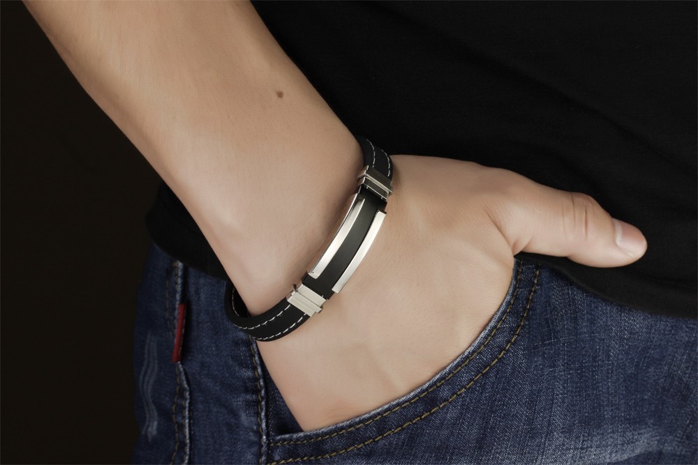 Armband i Silikon och Rostfritt stål - 9