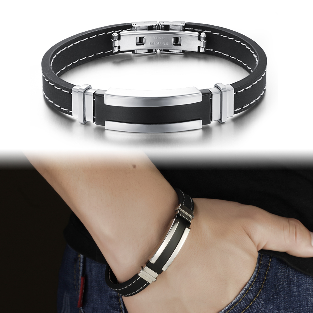 Armband i Silikon och Rostfritt stål - 2