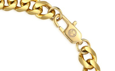 Pansarlänk -Armband i rostfritt stål -Guld 3mm - 4