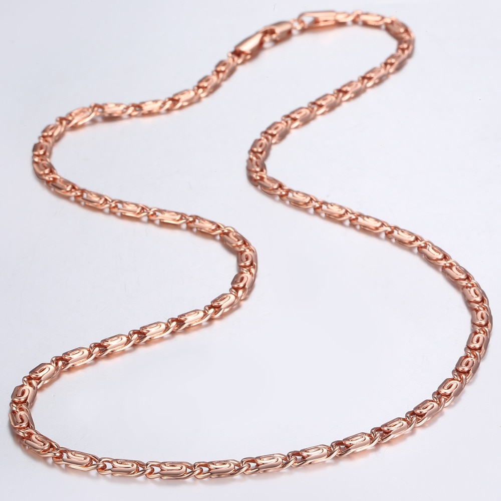 Halskedja i 18K Roséguldplätering  4,5mm  - 3