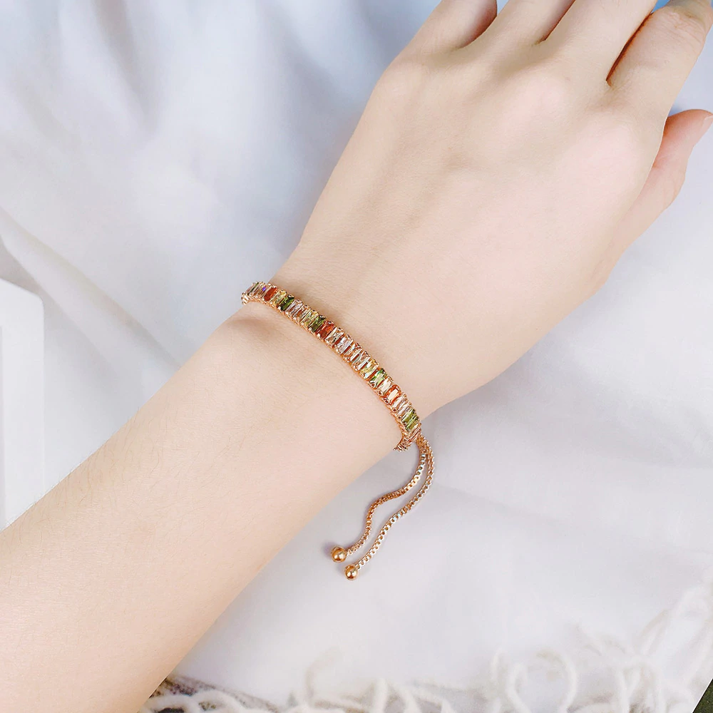 Armband med Cubic Zirconia och i 18K RoséGuldplätering - 6